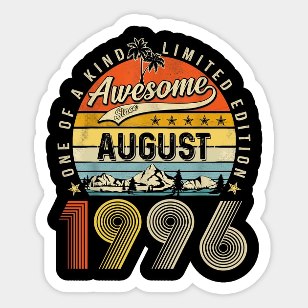 Awesome Since August 1996 Vintage 27th Birthday Sticker by Marcelo Nimtz